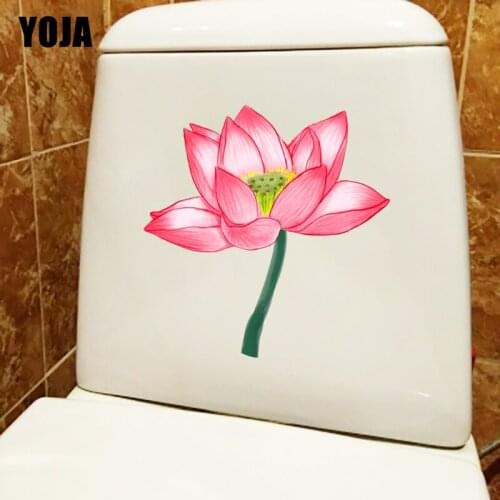 YOJA 20*20.4CM Pink Cartoon Lotus Kids Room Wall Sticker Decal Fashion Toilet WC Decor T1-0590
