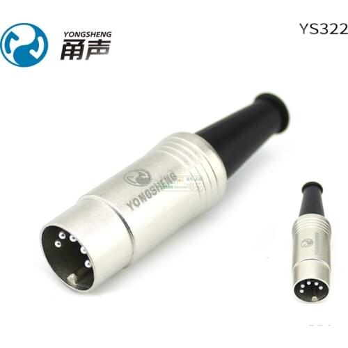 1Pcs Yongsheng YS322 mini 5-pin DIN male plug XLR keyboard electronic keyboard midi data connection audio accessories