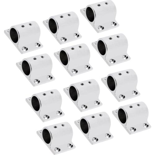 10xBoot Handrail Fitting 90 ° 1 '' Rectangle Base Stainless Steel