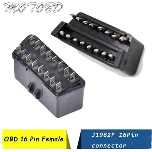 J1962F 16pin Obd2 Female Angle Connector 16 pin Obd 2 Female Wire Sockets Plug Obd Adapter Diagnostic Tools Plug 3pcs/lot