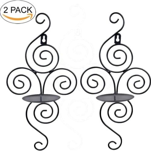 2Pcs Iron Metal Candle Tea Light Candlestick Holder Sconce Home Decor European