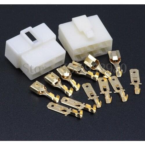 50set/lot 6.3MM 6P Electrical Vehicle Car Automobile and Motor Cycle Connector ( Male+Female+Terminal ) for High Current