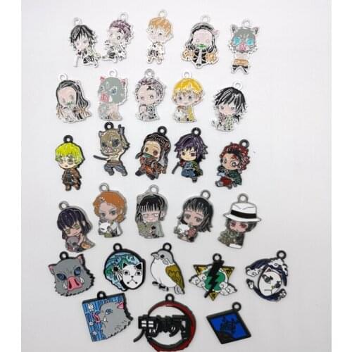 500 pcs (1 set 5 pcs) Anime Kimetsu no Yaiba Necklace/Bracelet/Earrings Pendants DIY Jewelry Making Accessories