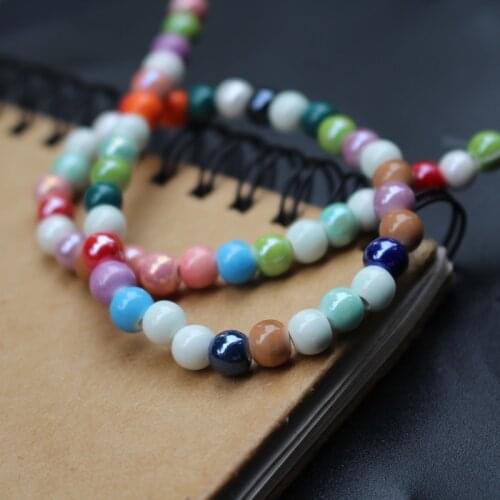 52pcs/lot 6mm Ceramic Beads Round Simply colors Multi-color for jewelry making