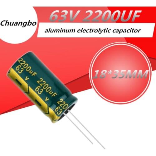 5pcs/lot Higt quality 63V 2200UF 18*35MM aluminum electrolytic capacitor 63V 2200UF 18*35MM