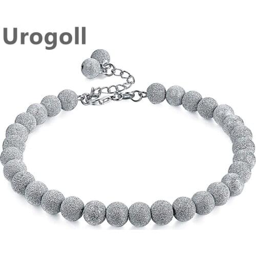 Noble 925 Sterling Silver Bracelets Sparkling Bracelets Romantic Jewelry For Women Pure Silver Jewelry Frosted Bead Bracelet