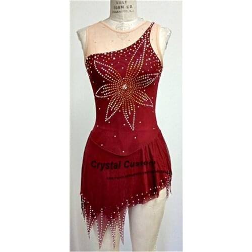 Ice Figure Skating Dress For Kids Fashion New Brand Figure Skating Dresses Crystal Custom DR3588