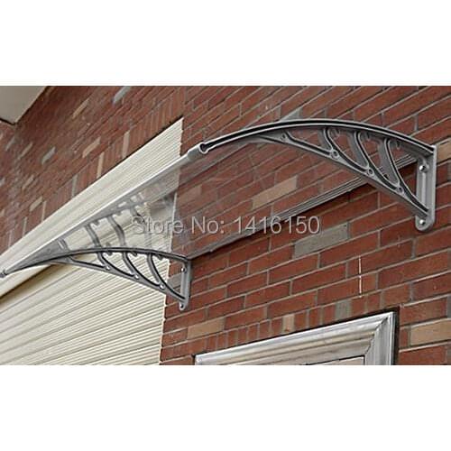 DS100120, depth 100cm,width 120cm,white bracket with clear polycarbonate door canopy awnings