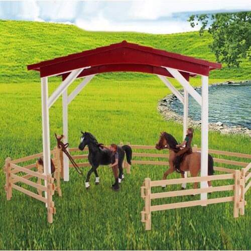 Farm Horse Scene Action Figure Fence Statues for Home Ornament Collection, Horse Statues & Character Figure, Toys for Kids