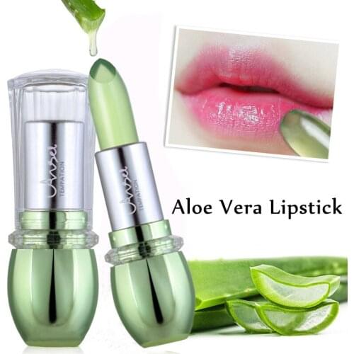 Aloe Vera Lipstick Waterproof Long Lasting Moisturizing Jelly Lip Balm Care Protection Makeup Color Changing Lipstick T0832
