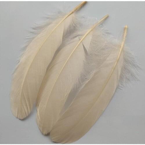 Hot 20pcs Beautiful Skin Color Hard Goose Feathers 15-20cm/6-8inch Christmas Decoration Clothing Shoes Hat Accessories