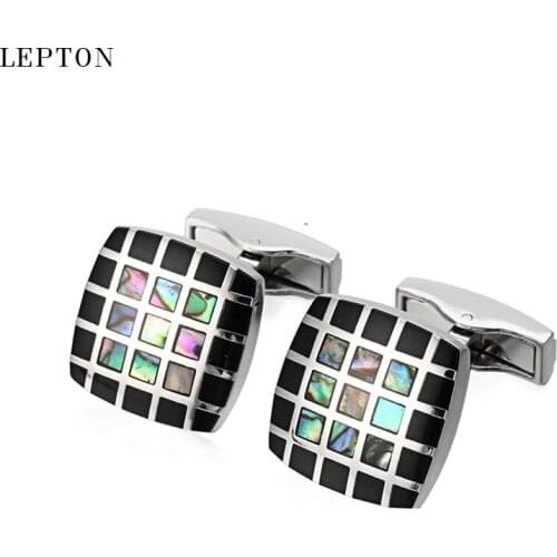 Hot Sales Mens Shirt Cufflinks For Mens Groom Suit Lepton Square Black Classic Wedding Business Cuff links Relojes gemelos