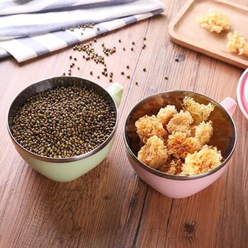 Noodle Bowl Lid Handle Plastic Leak Proof Food Solid Container Stainless Steel Rice Soup Bowls Household Tableware