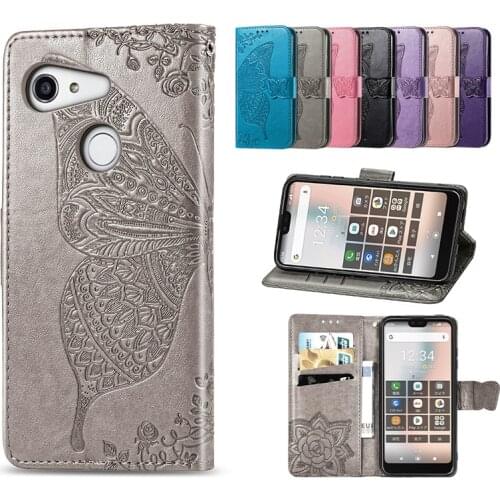 Fashion Solid Color Butterfly Phone Case For Kyocera G04 KYV47 KYV46 KYV44 KYV43 DIGNO BX ONE S8 BASIO 4 With Card Slot Cases
