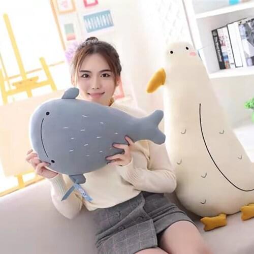 70CM Whale Soft Pillows Baby Sleeping Pillow Stuffed Plush Doll Animals Toys For Girlfriend Kids Baby Children Gifts