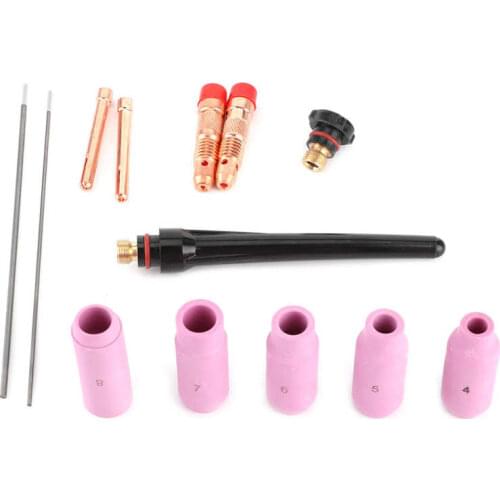 Car tools set box Car Emergency Kit /Set Welding Nozzle TIG Gas Lens Ceramic Contact Tip with Tungsten Needle for