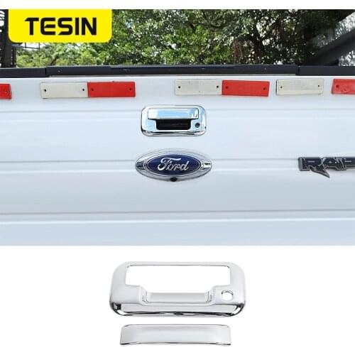 TESIN Exterior Stickers For Ford F150 Car Tailgate handle shell Decoration Cover For Ford F150 Raptor 2009-2014 Accessories