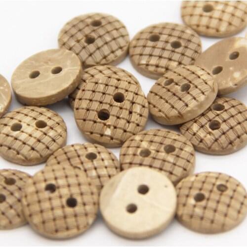 Natural Round Plaid Flower Wooden Sewing Buttons For Children Scrapbooking Shirt Eco-friendly Decorations Accessories Wholesale