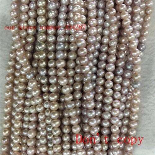 New A 6-7mm Genuine Natural purple /Lilac Freshwater Pearl Loose Beads 14 inches