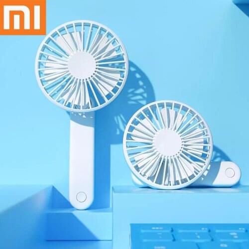 Xiaomi Qualitell Handheld Fan Home Three Wind Speeds Portable USB Rechargeable Handheld Vertical Dual-use Mini Fold Fan