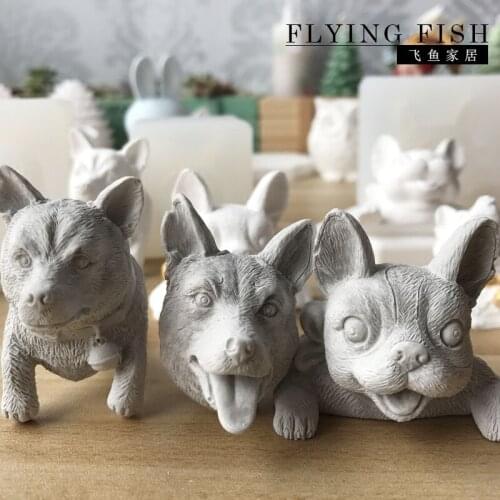 PRZY Silicone Molds Korean 3d Aromatherapy Plaster Small Dogs Mould Silica Gel Aroma Stone Moulds Mini Husky Cute Eco-friendly