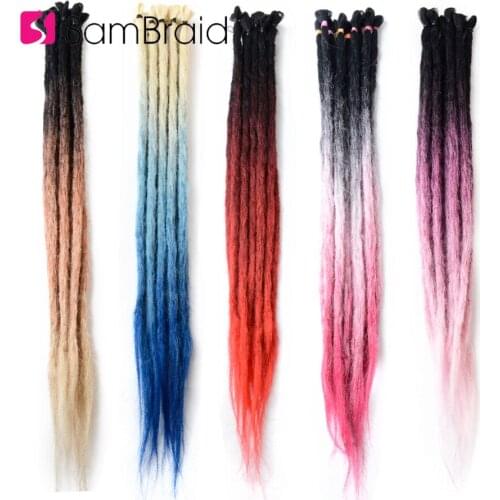 Sambraid 40g/5Strands/Lot Pink Ombre Crochet Hai Handmade Dreadlocks Crochet Braids Synthetic Hair Extensions For Black Women