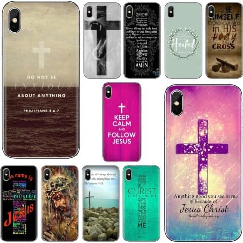 Silicone Phone Case For Huawei Nova 2 2i 3 3i Y3 Y5 Y6 Y7 Y9 Prime 2015 2016 2017 2018 2019 Bible Jesus Christ Christian Cross