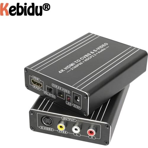 HDMI-compatible 2.0b TO AV SVIDEO Adapter 4K 60hz 576i 480i FHD CVBS Video AUDIO 3 RCA Converter hdcp2.2 1080p 21660P NTSC PAL