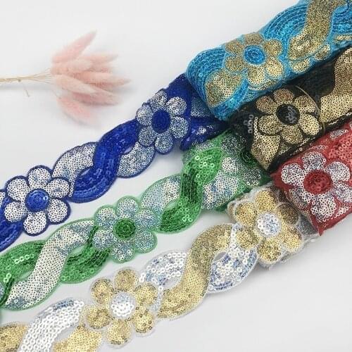 Trend Fashion Organza Embroidery Sequins Barcode Lace Ribbon DIY Dress Cheongsam Sewing Accessories Clothes Skirt Decoration