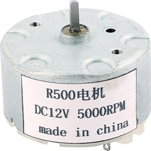 UXCELL(R) High Quality 1Pcs R500 DC 12V 5000RPM Flat Shaft Cylindrical Micro Model Magnetic DC Motor