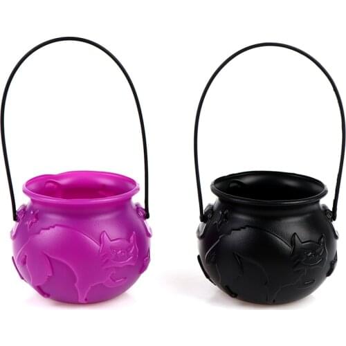 Halloween Candy Buckets Pumpkin Bucket Witch Candy Holder Pot Halloween kids Trick or Treat props Halloween Party Cauldron