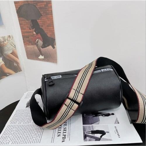 Female Crossbody Bag Retro Solid Color Cylinder Underarm Bags Fashion Pu Leather Messenger Bags For Women Handbag Сумка Женская