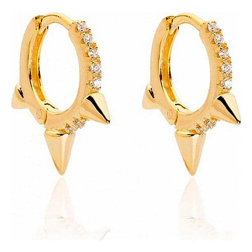 Aide 925 Sterling Silver Hoop Earrings For Women Minimalist Cz Spikes Huggie Hoop Earrings Tiny Gold Hoops Jewelry Pendientes