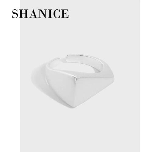 SHANICE S925 Sterling Silver Open Ring INS niche design heavy industry exaggerates geometric irregularities Hip-hop Punk ring