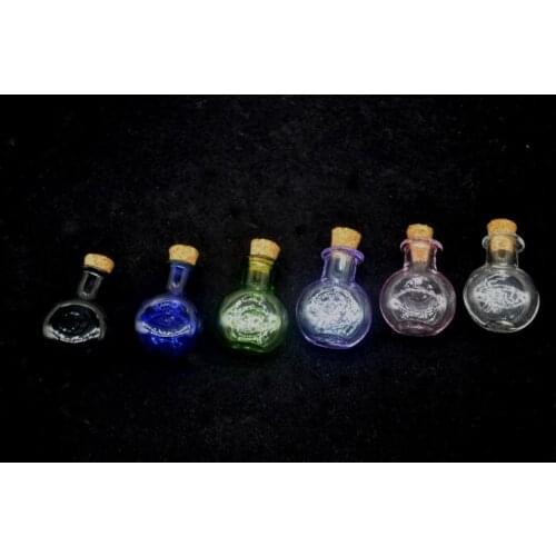 20pcs mix mini Glass vial Bottle flat Bottle With Cork stopper Little Jars diy necklace jewelry pendant Christmas wedding gift