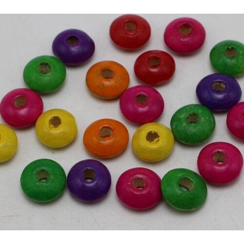 200 Mixed Colour 12X5mm Rondelle Wood Beads~Wooden