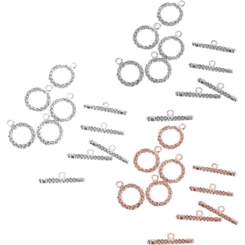 5 Sets Twisted Chain Cable Design Toggle Clasp OT DIY Jewelry Making Supply