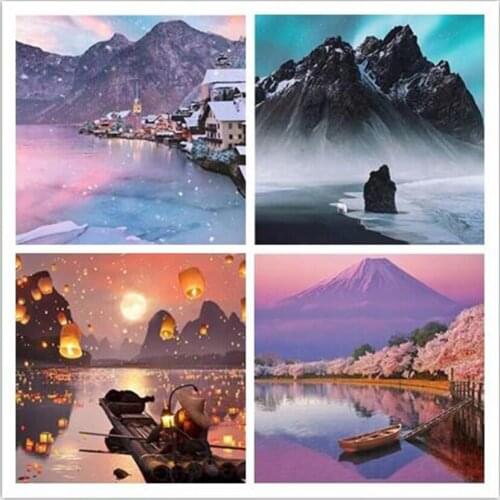 2021 New 5D DIY Full Round/Square Diamond Painting Landscape Cross Stitch 3D Embroidery Rhinestone Mosaic Home Decor Art Y710