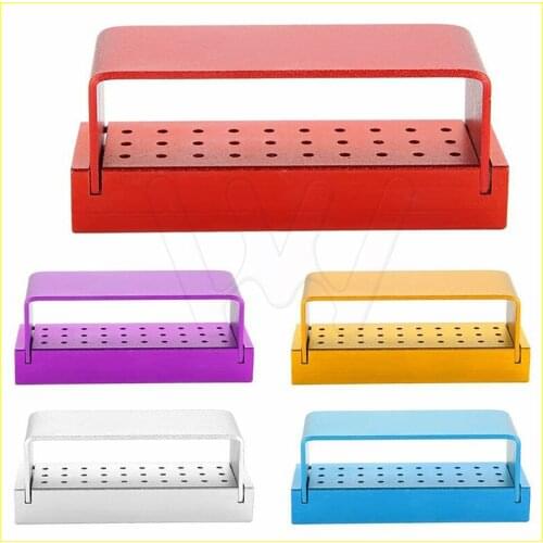 30 Holes Aluminium Disinfection Box Bur Burs Block Holder Autoclavab Dental Tool