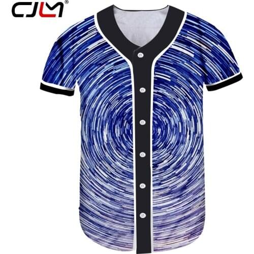 CJLM Man New Popular Colored Vortex Baseball Shirt 3D Full Printed Mens Starry Sky Tshirt Large Size T-shirt Recommend