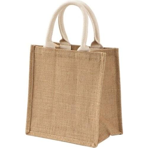 Jute Shopping Bag Large Capacity Reusable Mobile Travel Beach Bags Portable Tote Pouch Storage Organizer H9ED
