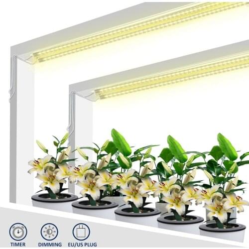 Led Grow Light Strips With 4pcs Bars 40W Full Spectrum Indoor Lamp For Plants Phyto Lamp Phytolamp Timer Hydroponic Plant Shelf