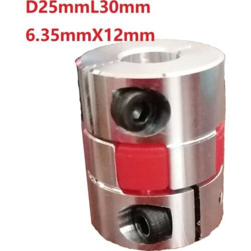 1pcs 6.35X12 D25L30 Aluminium Shaft Plum blossom Coupling Motor Connector Flexible shaft