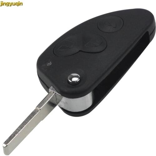 Jingyuqin 10PCS 3 Buttons Remote Flip Folding Car Key Case Cover Shell Fob for Alfa Romeo 147 156 166 GT Uncut Blade Replacement