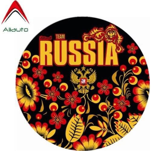 Aliauto Fashion Car Sticker Team Russian Khokhloma Accessories Vinyl Decal Cover Scratches for Vw Polo Lada Granta ,12cm*12cm