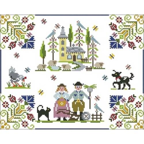 Spring pastoral patterns counted 11CT 14CT 18CT Cross Stitch Sets DIY Chinese Cross-stitch Kits Embroidery Needlework