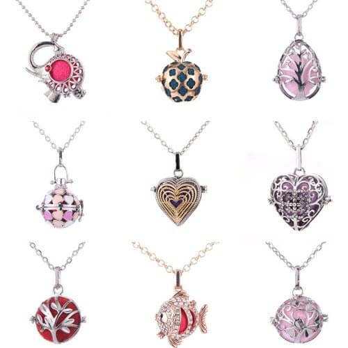 Multiple Style Luxurious Perfume Charm Diffuser spherical Necklace Perfume Aromatherapy Jewelry Necklace Suitable to Ladies