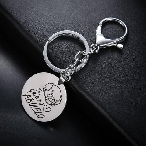 New Fashion Lovely Grandmother "te Quiero Love Abuelo abuela" Grandfather Grandmother Couple Keychain Keyring Gift