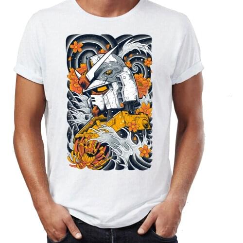 New Mens t-shirt Gundam Waves RX-78-2 Samurai Robot Artsy Awesome Artwork Printed Tshirt Tees Tops Harajuku Streetwear