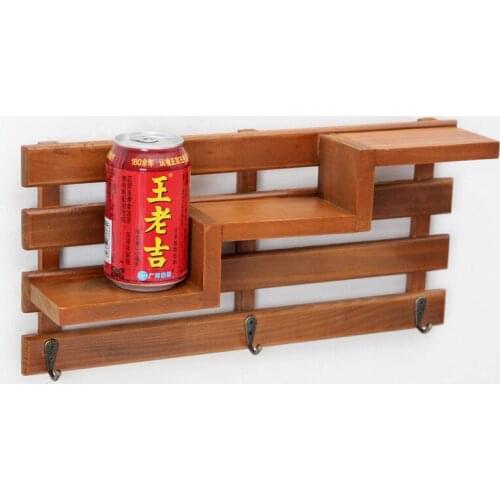 New Hot Wall Hanger Wood Storage Racks Debries Storage Box Key Hanging Storage Case Phone Racks Wood Shelf Clothes Hat Hanger